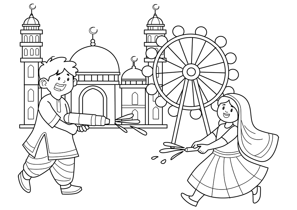 holi-festival-coloring-page for Free Printable Holi Colouring Pages Holi Festival Coloring Page for Free Printable Holi Colouring Pages