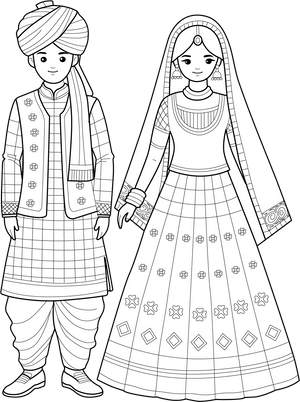 Rajasthan Costume coloring page – fun and educational printable for children