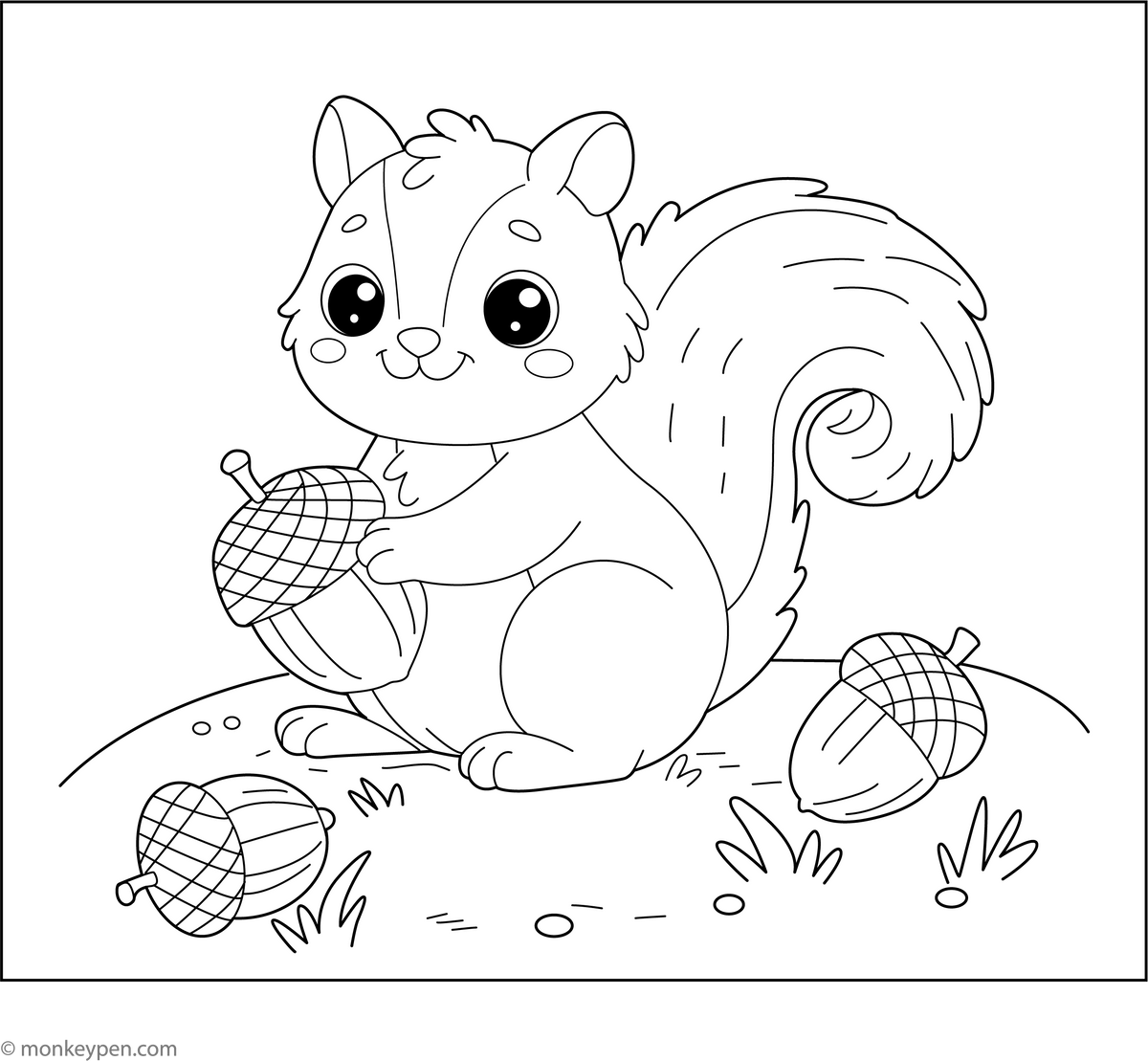 Printable Squirrel Coloring Book PDF – Free Download