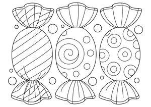 Candies coloring page – fun and educational printable for children