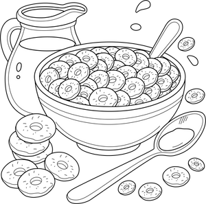Cereals coloring page – fun and educational printable for children