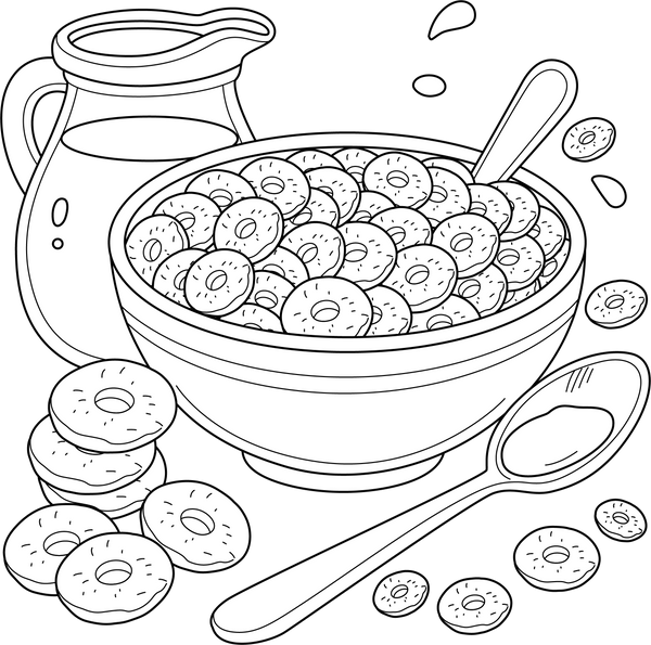 Cereals coloring page – fun and educational printable for children