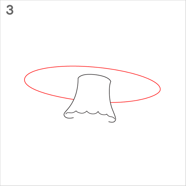 Beginner-friendly mushroom sketch using simple rounded shapes.
