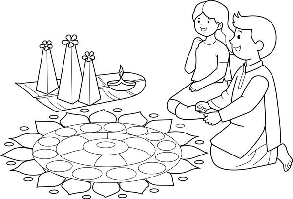 Onam coloring page – fun and educational printable for children