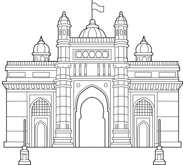 The Gateway Of India coloring page – fun and educational printable for children