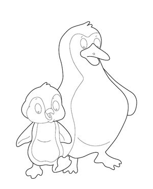 Penguin Coloring Image