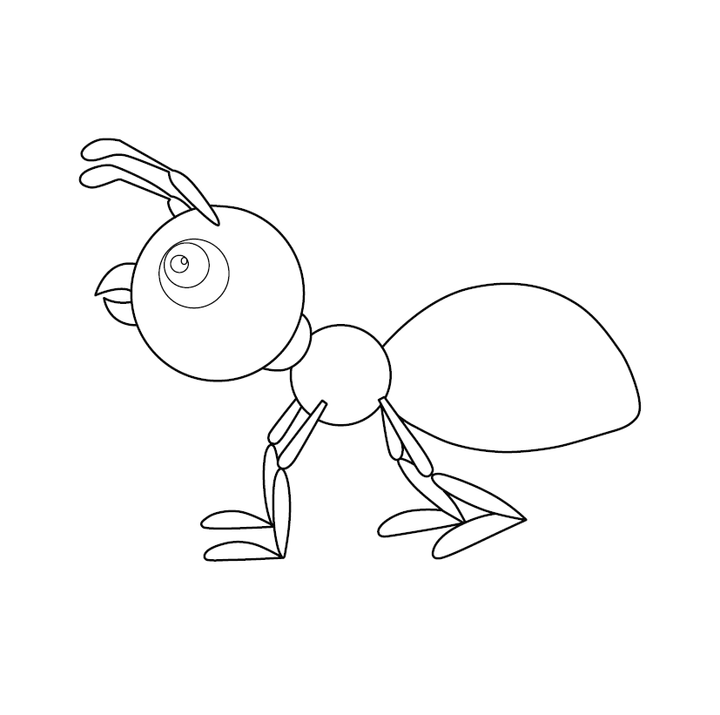 Free Printable Ant Coloring Picture for Kids