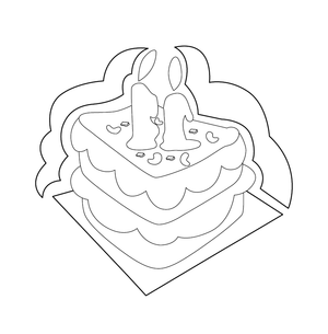 Cakes and Ice Creams Coloring Illustration