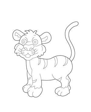Printable Tiger  coloring page – printable animal drawing for children