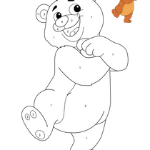 Dancing Bear – Color by Number Printables for Kids