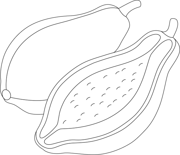 Papaya coloring page – fun and educational printable for children
