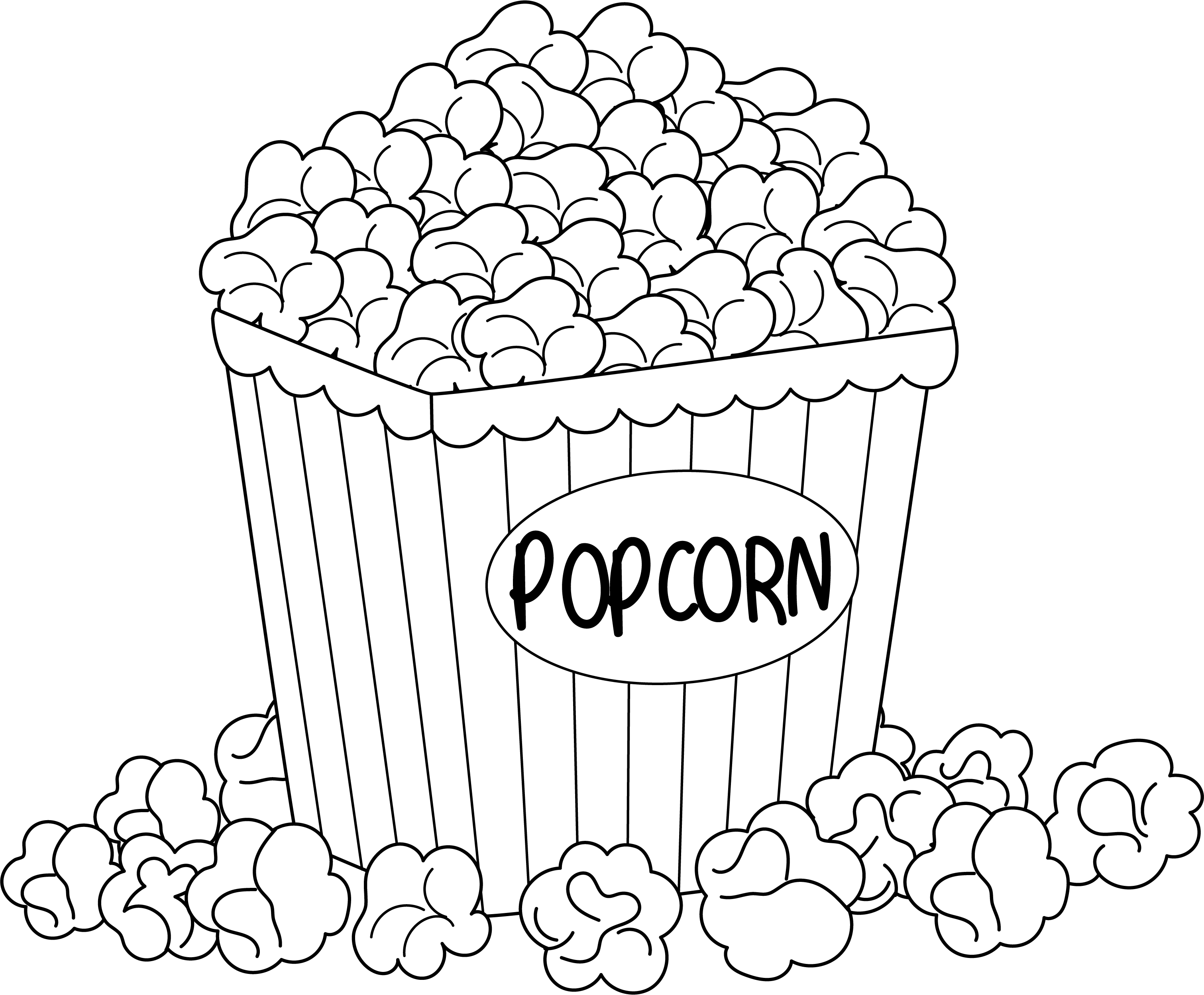 Popcorn Box Colouring Popcorn Coloring Page For Children