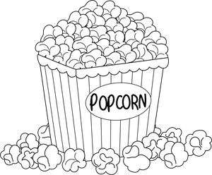 Popcorn coloring page – food-themed printable activity for kids