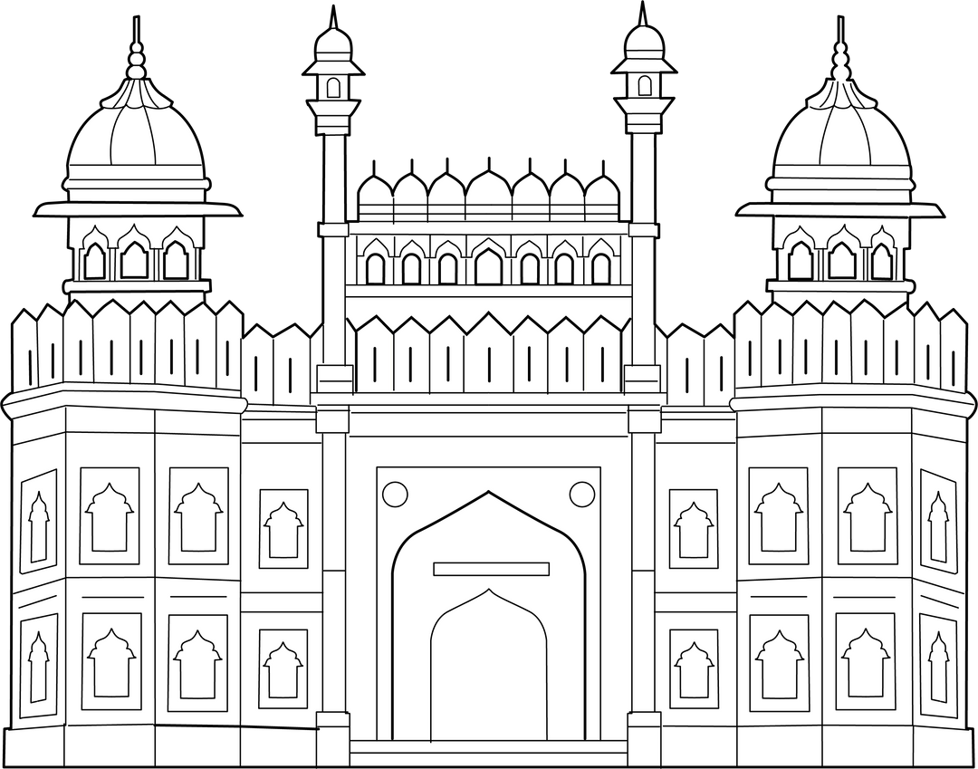 Printable Red Fort Coloring Page