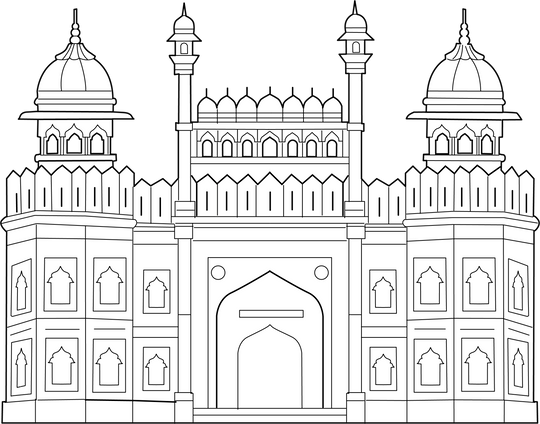 Printable Red Fort Coloring Page