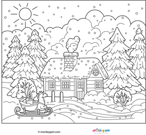 Snowy Weather Coloring Page – fun and educational printable for children