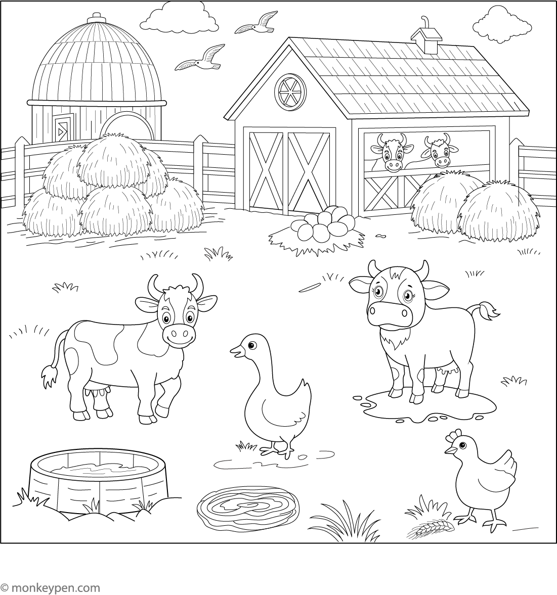 Wiki Language Barnyard Coloring Page