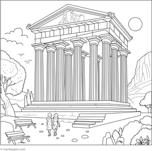 Temple of Olympian Zeus Coloring Page