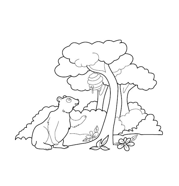 Bear Coloring Image for Children