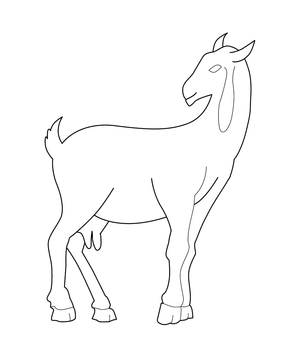 Goat Coloring Page  – fun and educational printable for children
