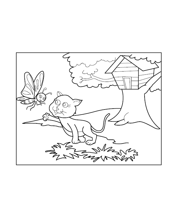 Tree House Coloring Image