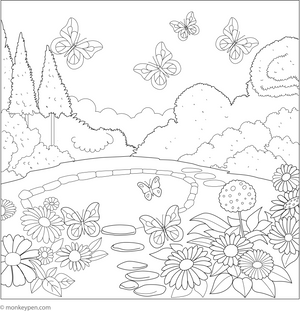 Garden of Butterflies Coloring Page – fun and educational printable for children
