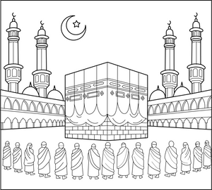 Hajj A coloring page – fun and educational printable for children