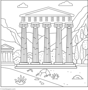 Delphi Ruins Coloring Page