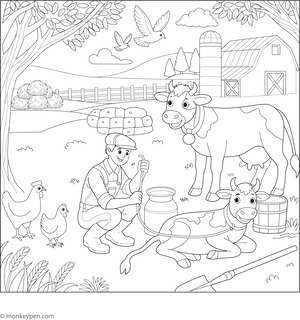 Farmer Coloring Page – fun and educational printable for children