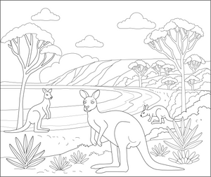 Kangaroo Island Coloring Page – fun and educational printable for children