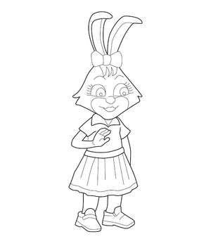 Free Rabbit Coloring Page