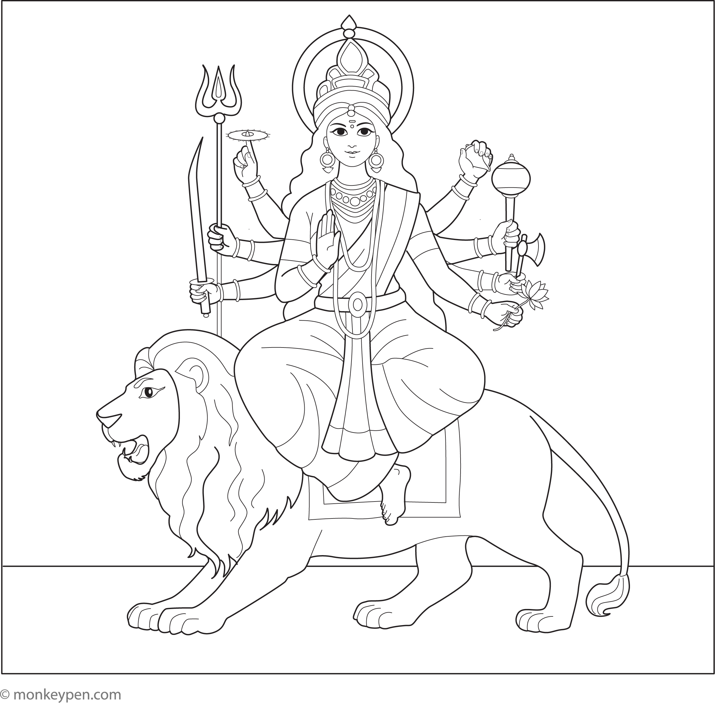 Durga Maa Drawing Face Clipart Coloring Clip Devi Pages Mata Sketch durga-maa-drawing-face-clipart-coloring-clip-devi-pages-mata-sketch