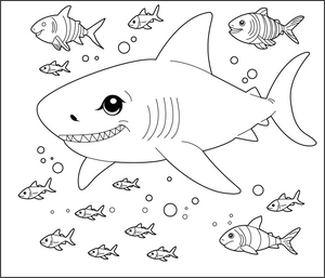 Shark coloring page – fun and educational printable for children