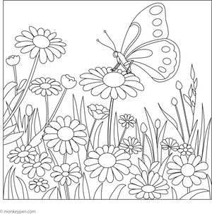 Butterfly in the Meadow Coloring Page – fun and educational printable for children