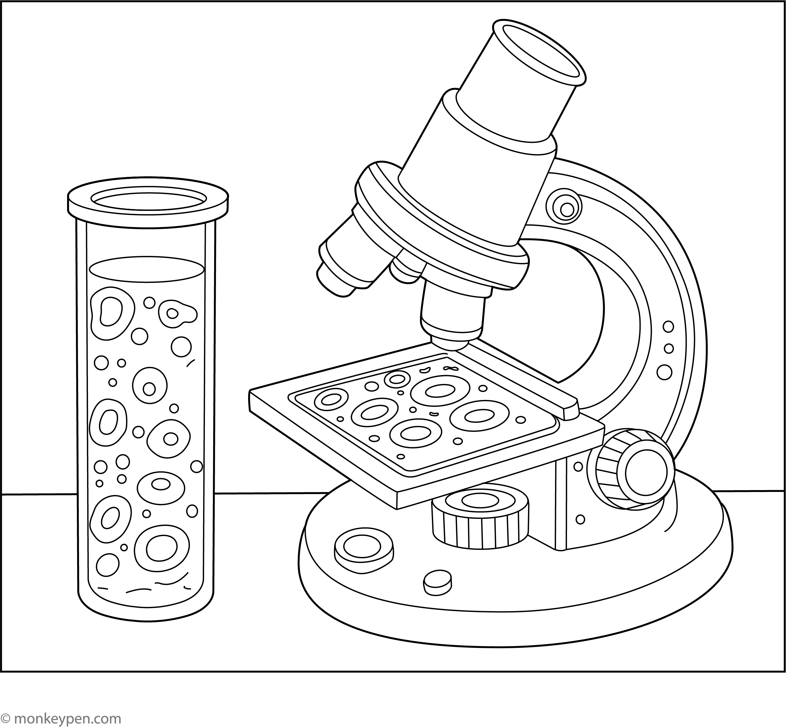 Printable Microscope Coloring Page