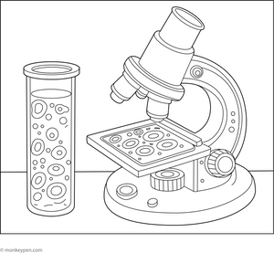 Printable Microscope Coloring Page