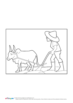 Ploughing Coloring Image