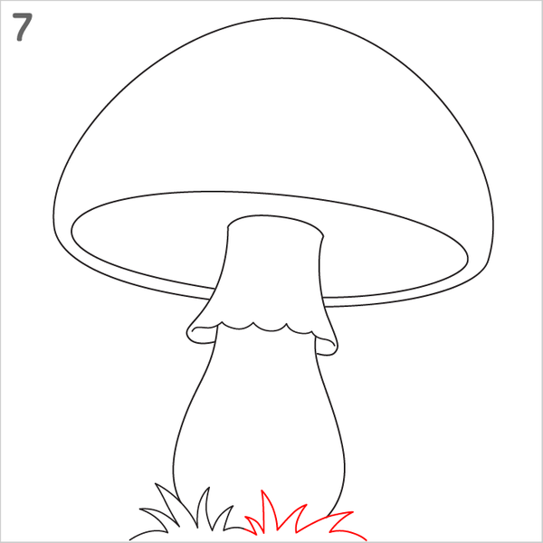 Printable mushroom drawing activity for young learners.