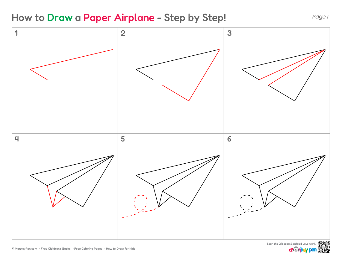 How to Draw a Paper Airplane – Easy Step-by-Step Drawing for Kids