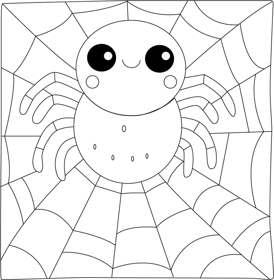 Spider Coloring Page – Free Printable PDF for Kids