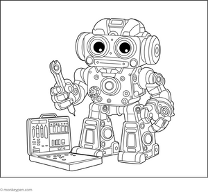 Printable Robot Coloring Page