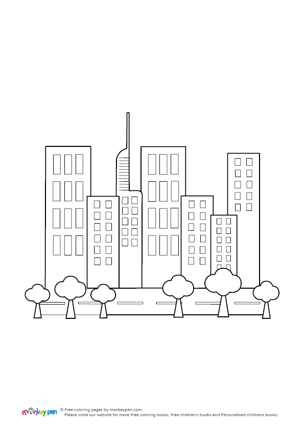 Building Coloring Pages Basic Building Coloring Sheet - Free Coloring Page Printable PDF