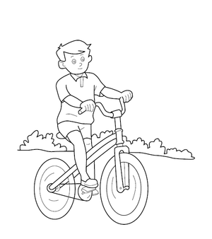 Boy Riding Cycle Coloring Page – fun and educational printable for children