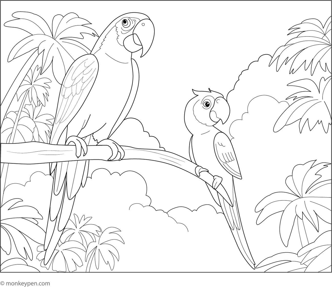 Printable Macaw Coloring Book PDF