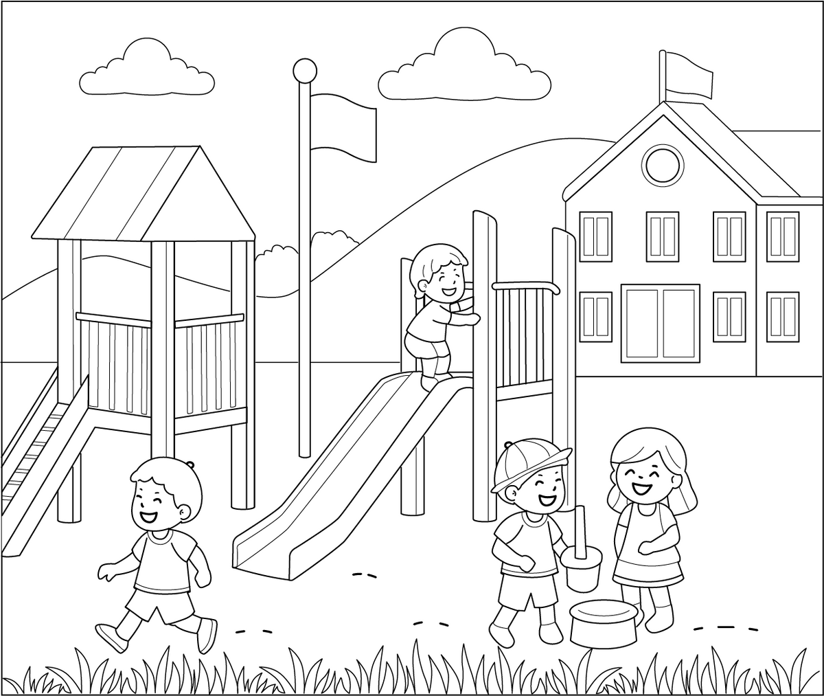 Playground Coloring Page