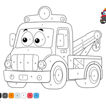 Truck Color by Number Sheet – Free Colouring Pages for Fun