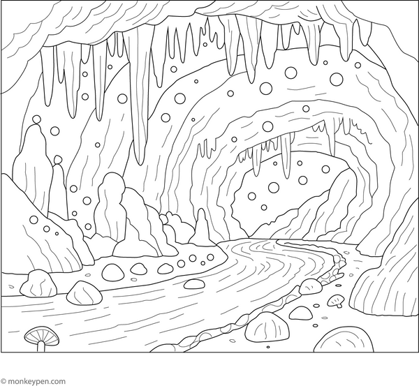 Waitomo Caves Coloring Page – fun and educational printable for children