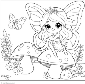 Butterfly and Fairy Coloring Page – fun and educational printable for children