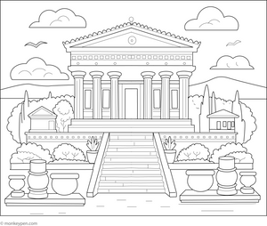 Knossos Palace Coloring Page