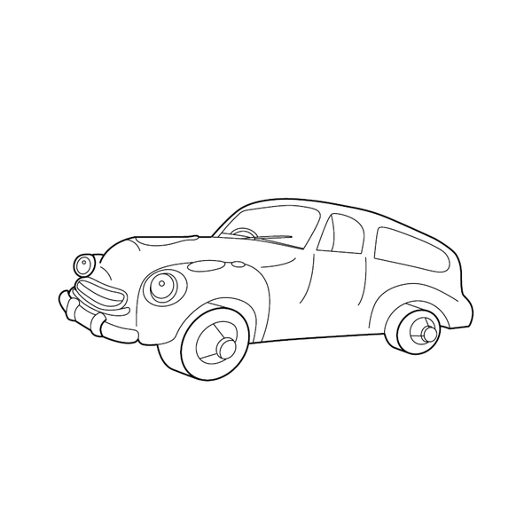 Free Printable Car Coloring Page  – transportation-themed printable for kids
